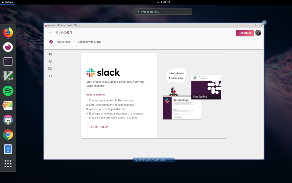 Eyeson Team Lite on Fedora 30